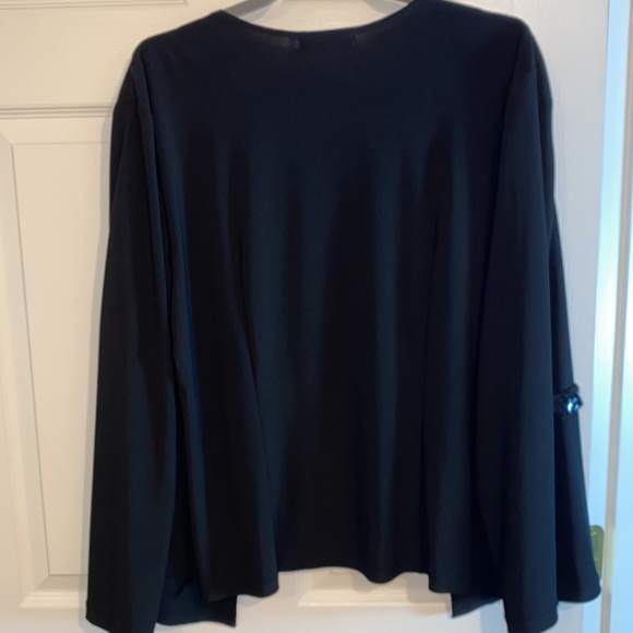 Travel Elegance Sequined Open Front Cardigan Plus Size 1X polyester spandex - Picture 7 of 9